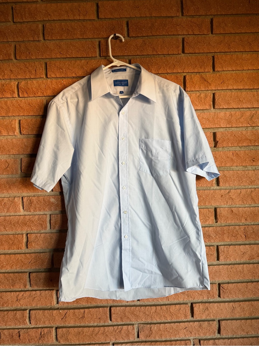 Towncraft Light Blue Short Sleeve Button-Down Shirt